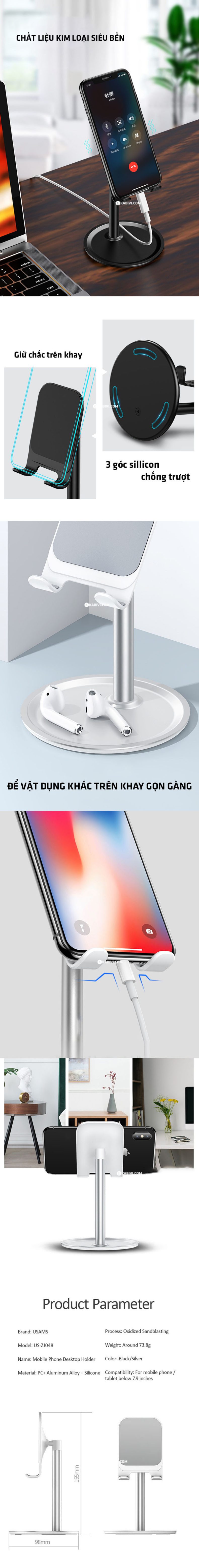 de giu dien thoai va may tinh bang usams h6